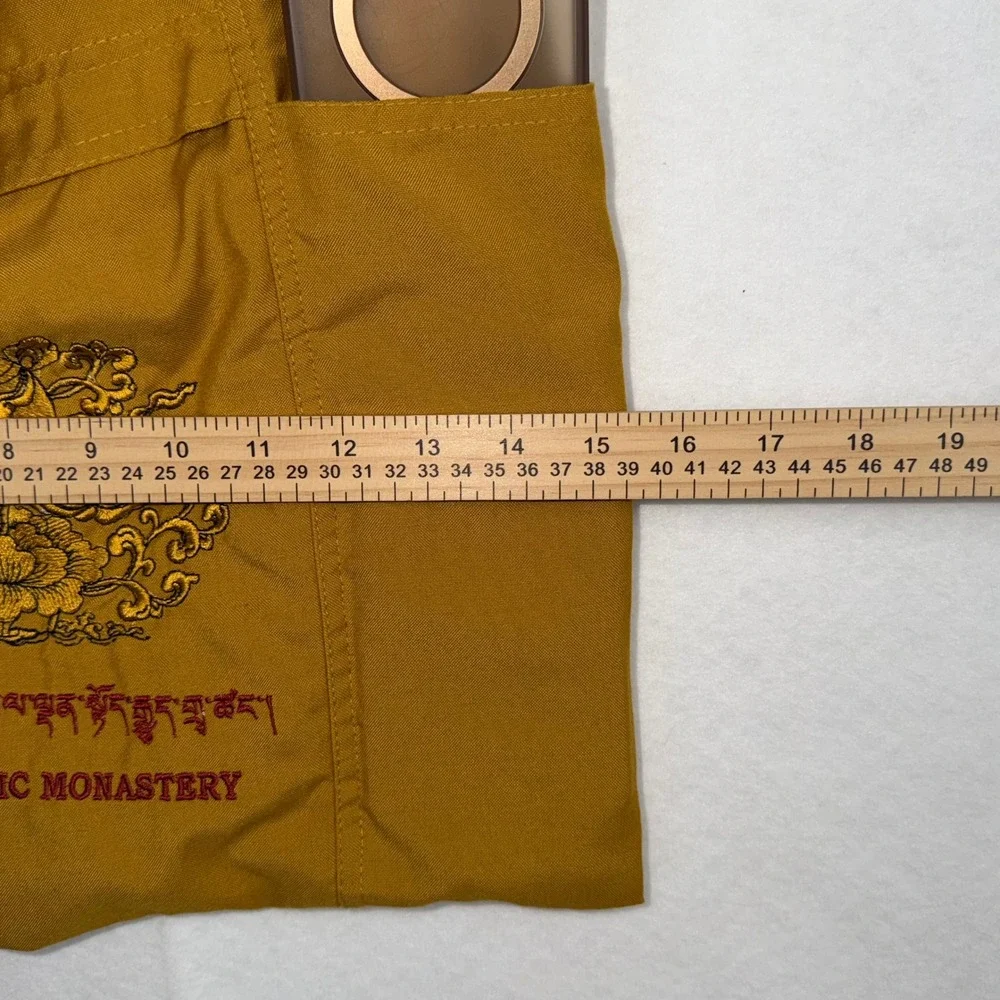 Gyuto Tantric Monastery Monk Bag Yellow Canvas Embroidered Tote Crossbody Boho